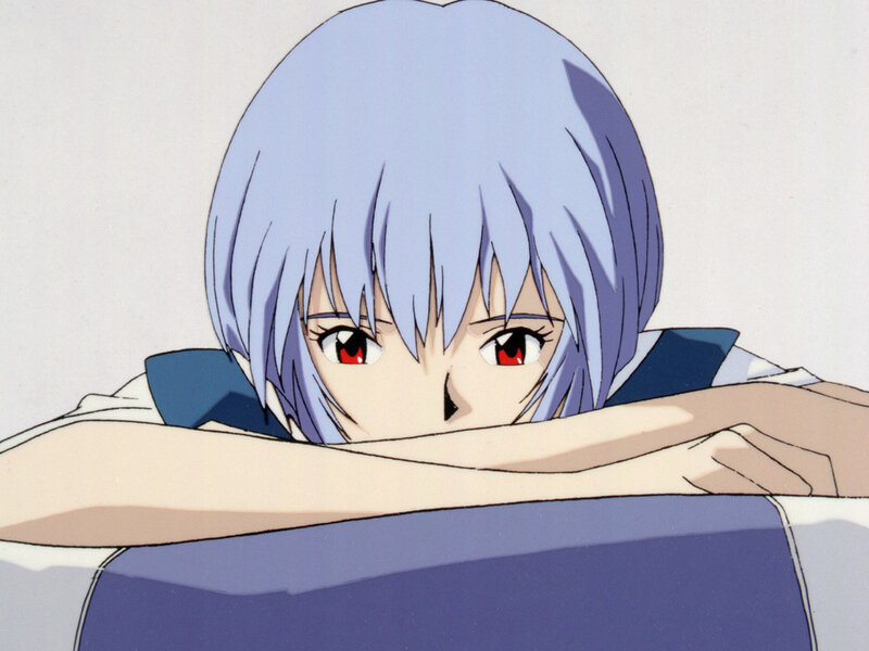 anime character with blue hair