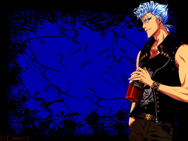 anime character with blue hair