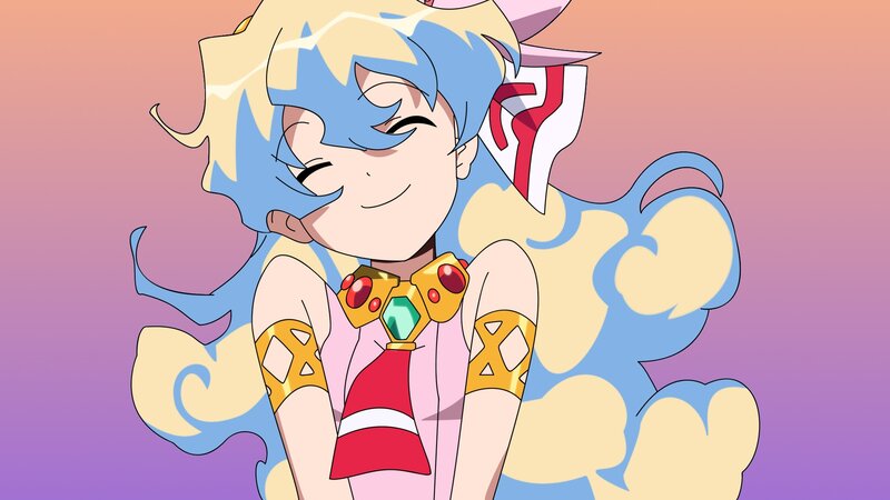 anime character with blue hair