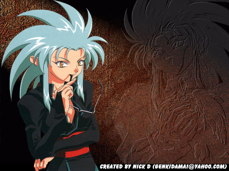 anime character with blue hair