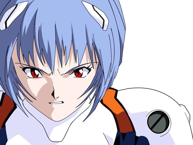 anime character with blue hair