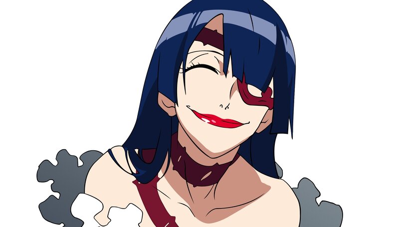 anime character with blue hair