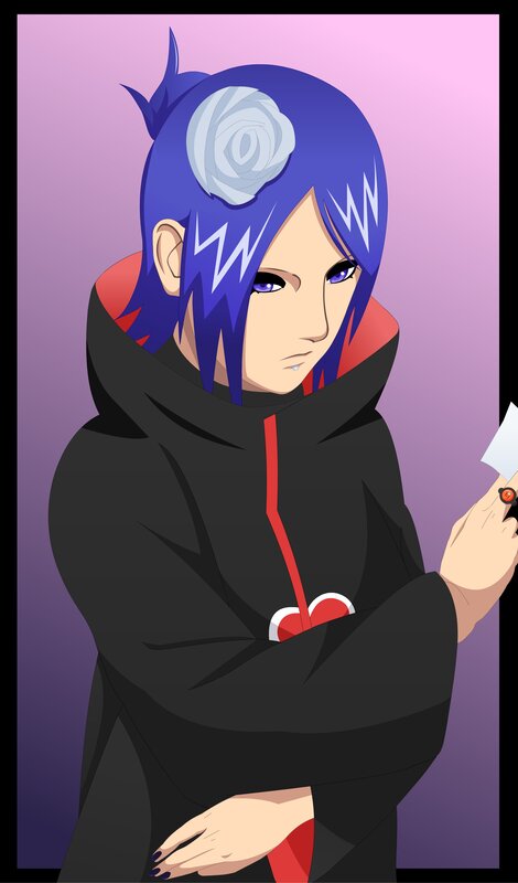 anime character with blue hair