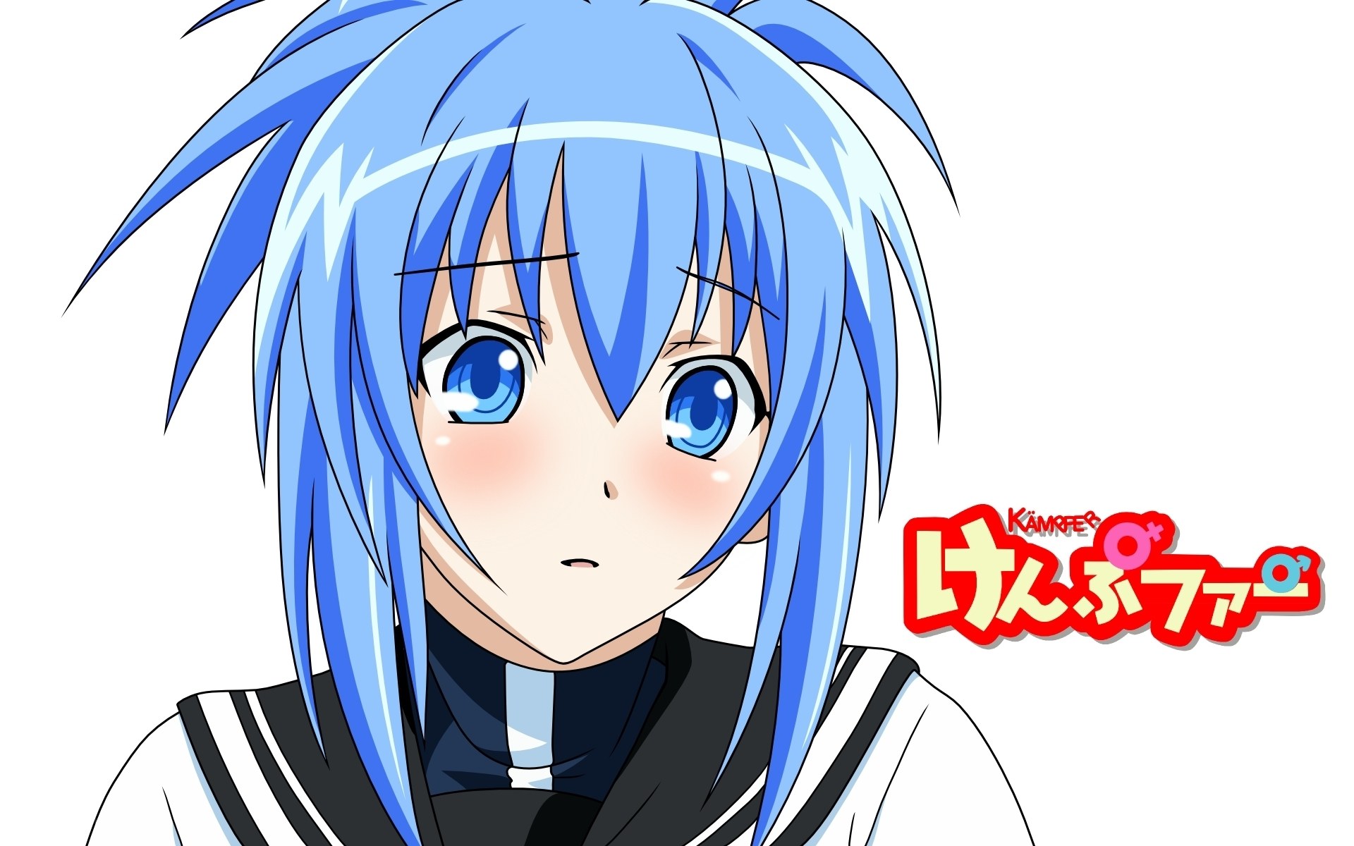 Anime character with blue hair