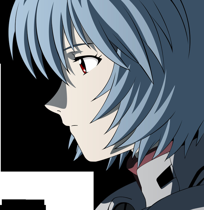 anime character with blue hair