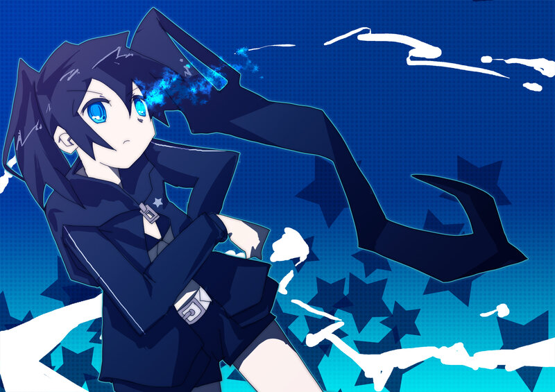 anime character with blue hair