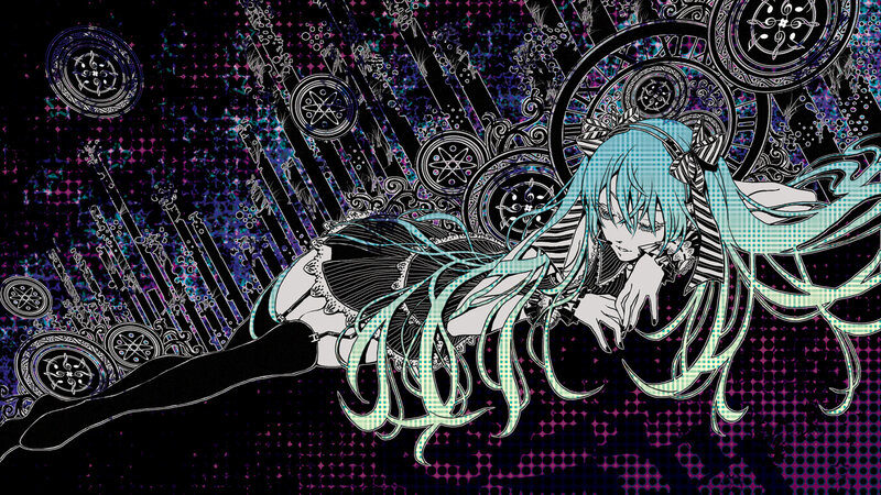 anime character with blue hair