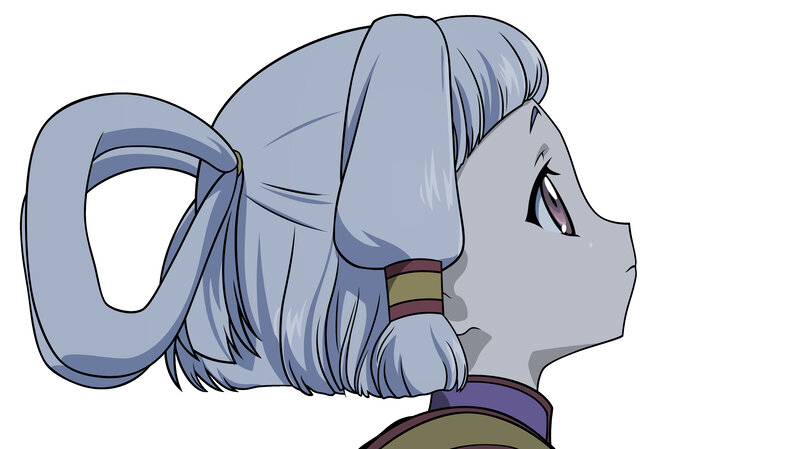 anime character with blue hair