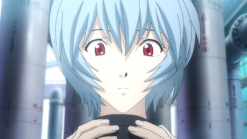 anime character with blue hair