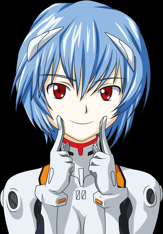 anime character with blue hair
