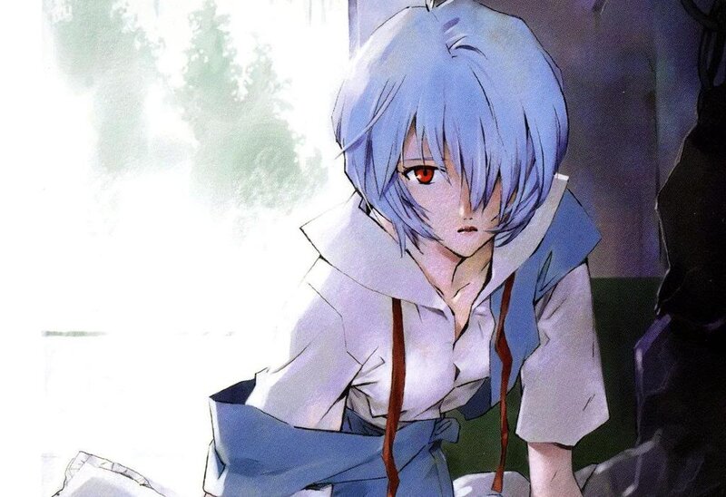 anime character with blue hair