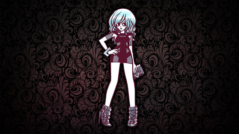 anime character with blue hair