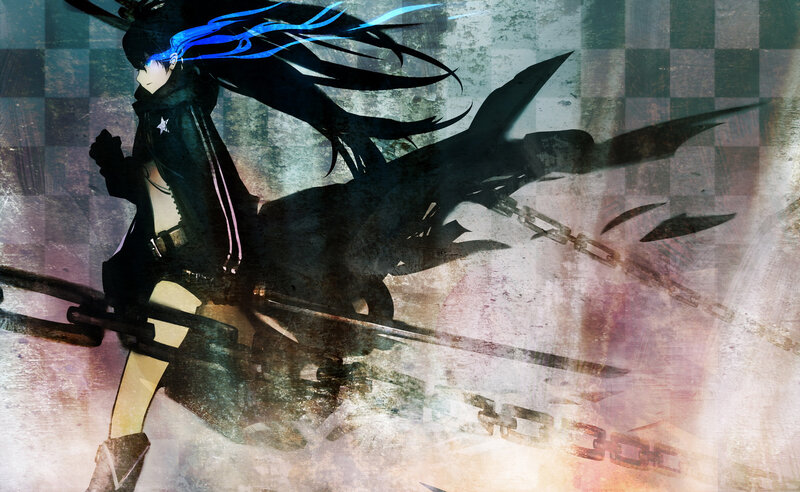 anime character with blue hair