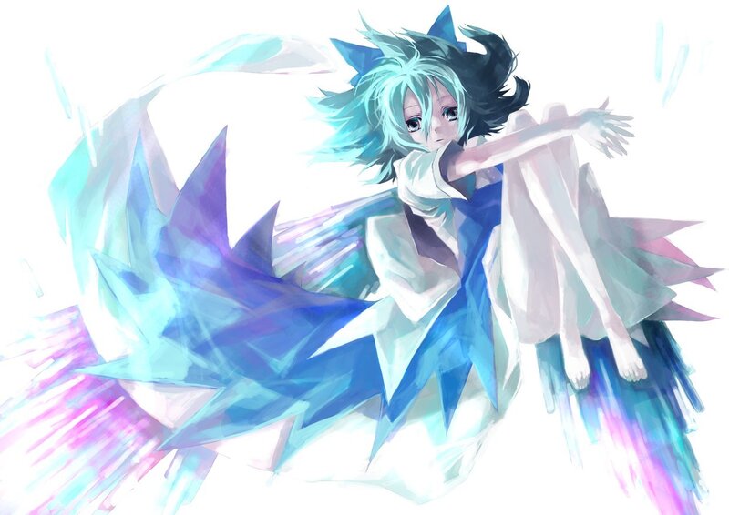 anime character with blue hair