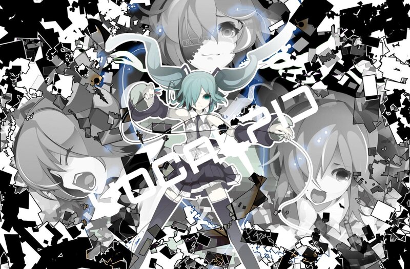 Anime Character with Blue Hair — Black, Chaotic
