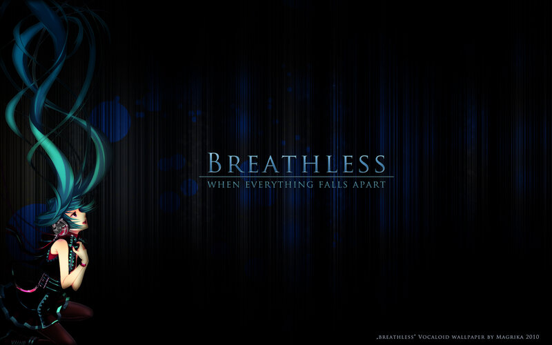 Anime Character with Blue Hair — Black, Dramatic, Night