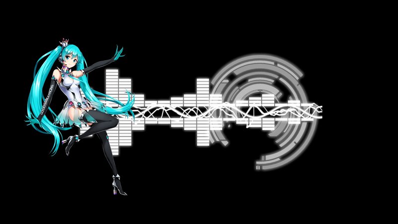Anime Character with Blue Hair — Black, Dynamic