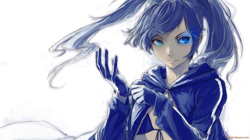 Anime Character with Blue Hair — Calm, Digital Art, Blue Eyes