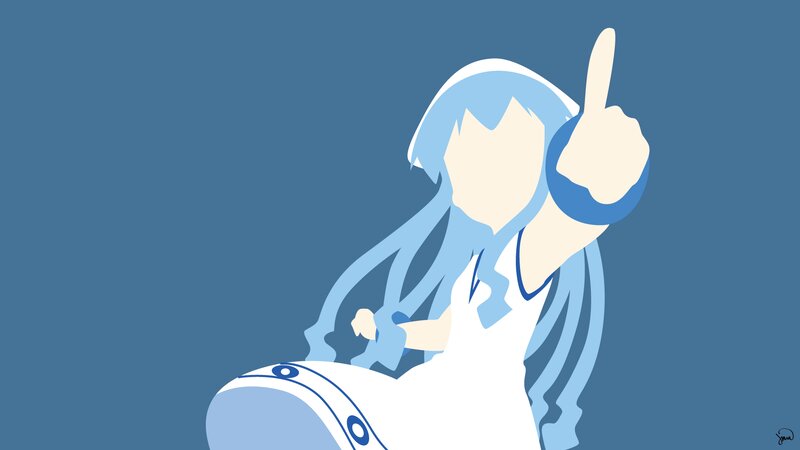 Anime Character with Blue Hair — Confident, Minimalist