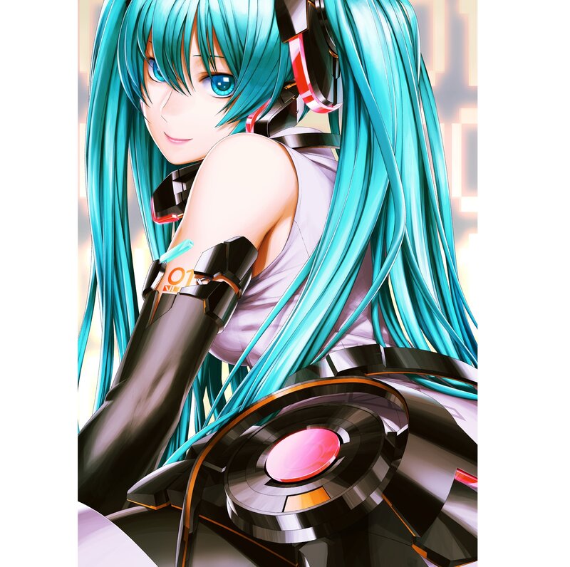 Anime Character with Blue Hair — Cyan, Calm