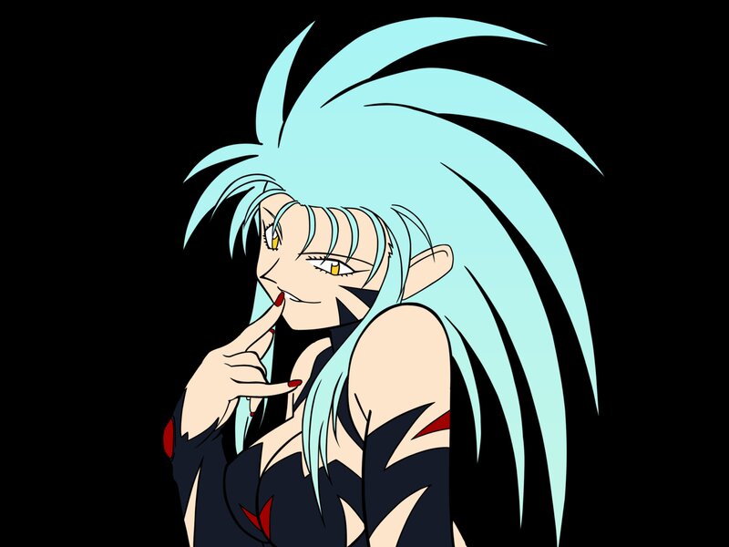 Anime Character with Blue Hair — Cyan, Dramatic, Blue Hair