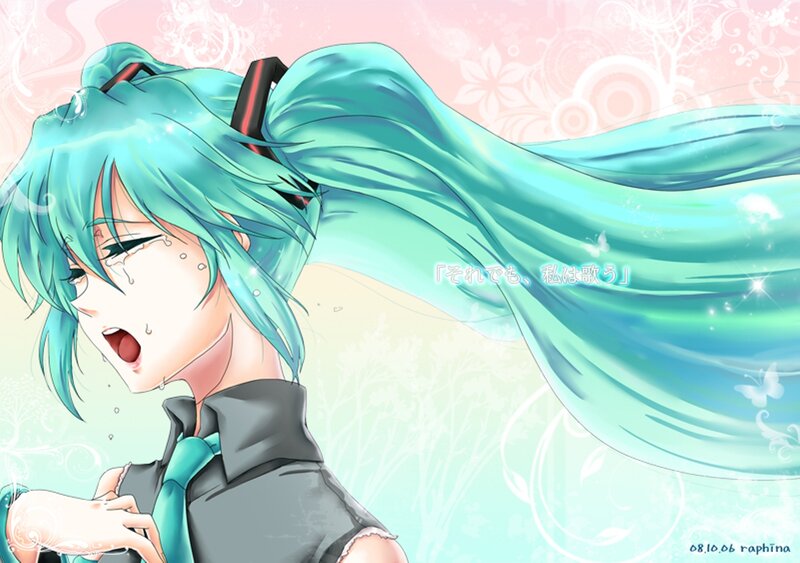 Anime Character with Blue Hair — Cyan, Dramatic, Digital Art