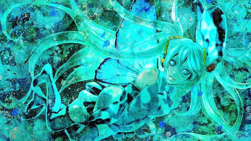 Anime Character with Blue Hair — Cyan, Dreamy, Digital Art