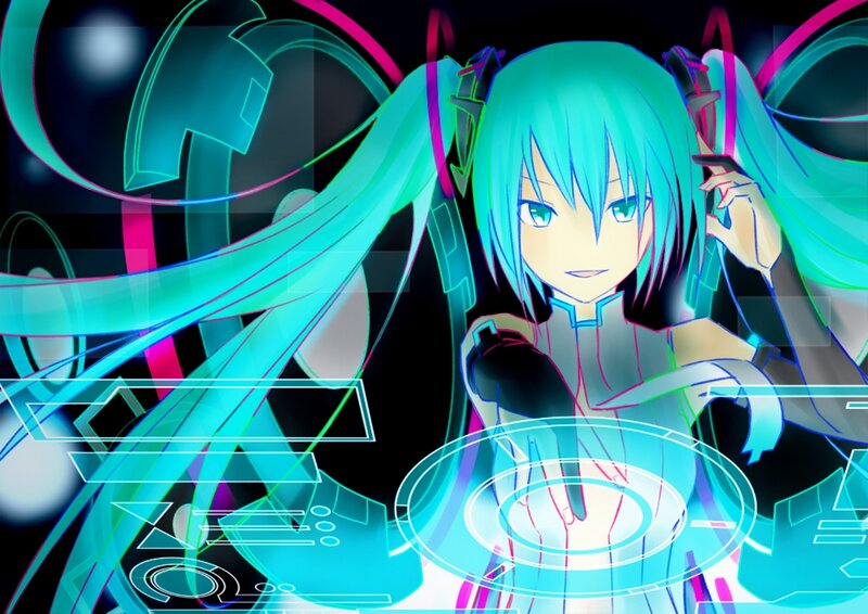 Anime Character with Blue Hair — Cyan, Futuristic