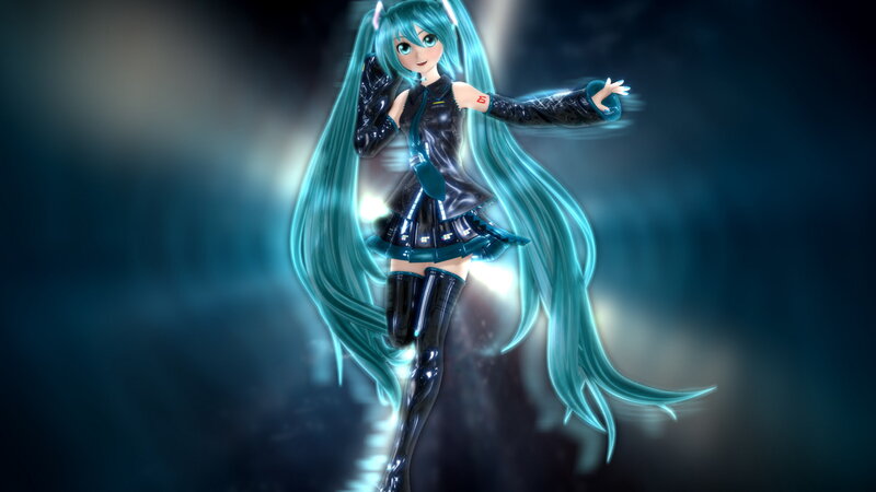 Anime Character with Blue Hair — Dramatic, 3d Render, Long Hair