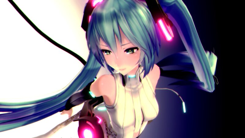 Anime Character with Blue Hair — Dramatic, 3d Render