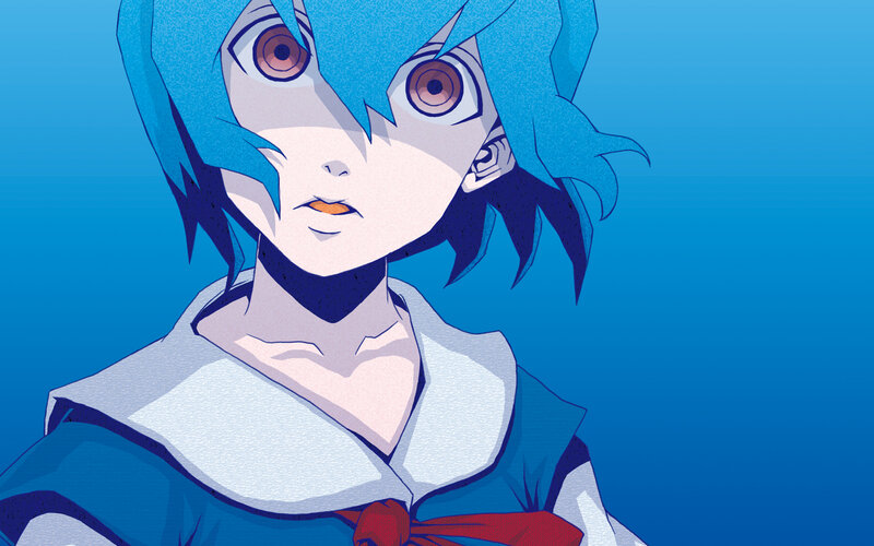 Anime Character with Blue Hair — Dramatic, Blue Hair