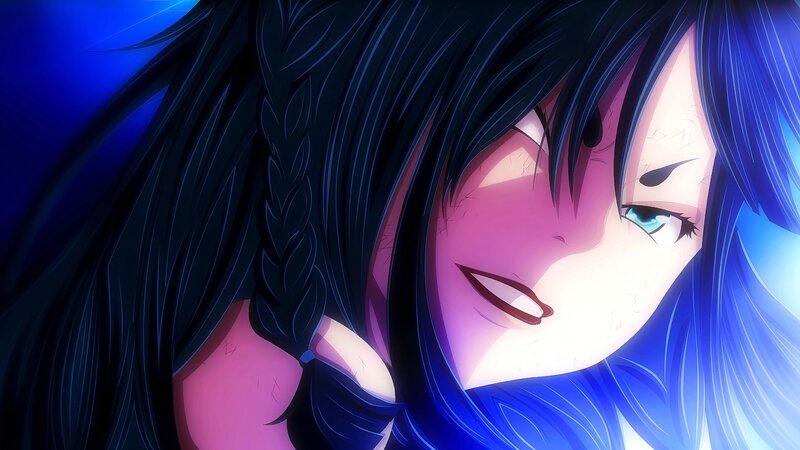 Anime Character with Blue Hair — Dramatic, Braided Hair