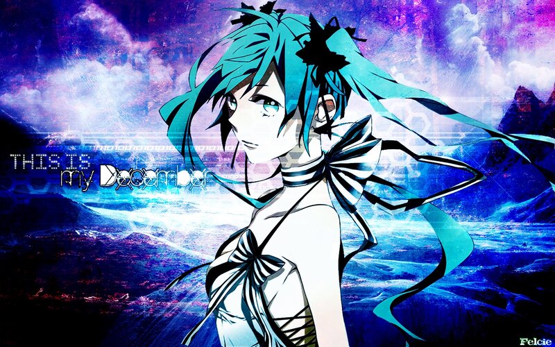 Anime Character with Blue Hair — Dramatic, Digital Art, Binary Code