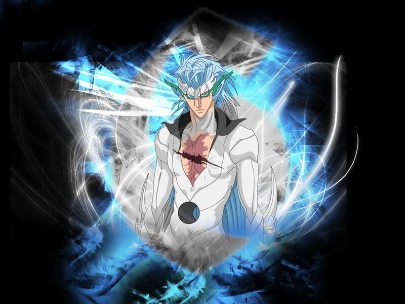 Anime Character with Blue Hair — Dramatic, Digital Art, Blue Energy, Chest Wound