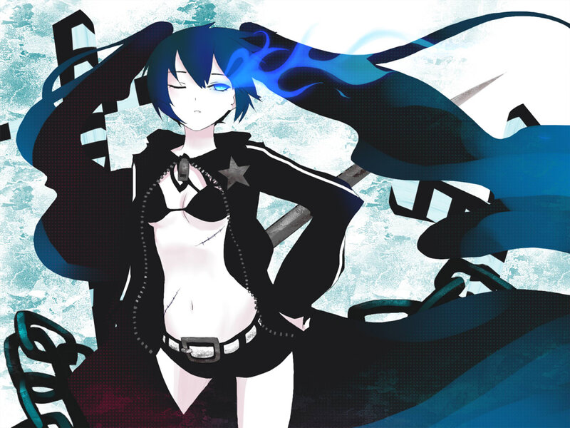 Anime Character with Blue Hair — Dramatic, Digital Art, Blue Flame