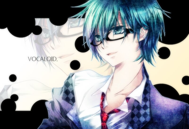 Anime Character with Blue Hair — Dramatic, Digital Art, Glasses