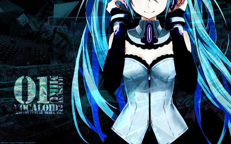 Anime Character with Blue Hair — Dramatic, Digital Art, Long Hair, Corset