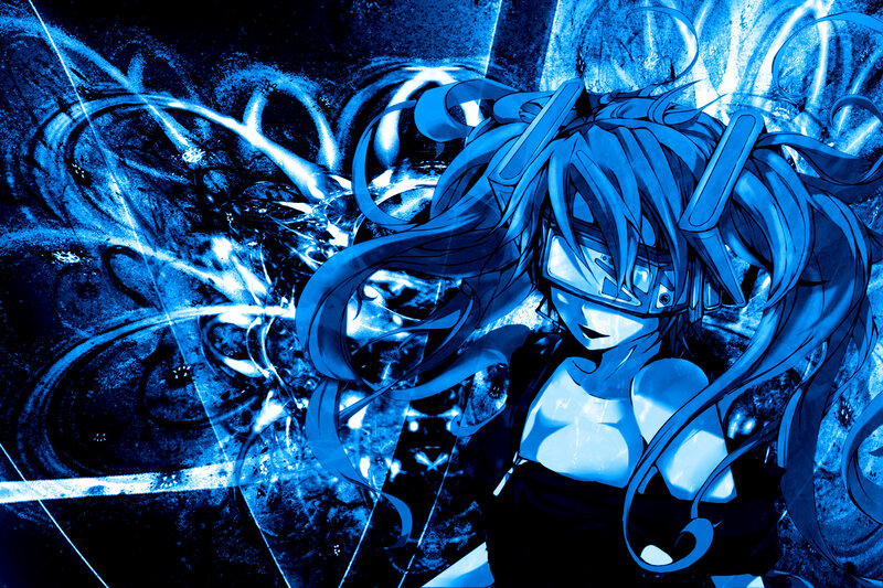 Anime Character with Blue Hair — Dramatic, Digital Art, Long Hair, Glasses