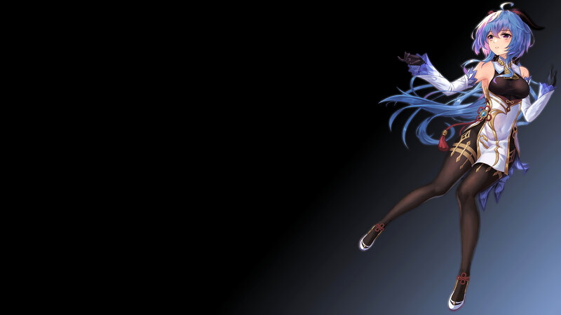 Anime Character with Blue Hair — Dramatic, Digital Art, Long Hair, Tassel