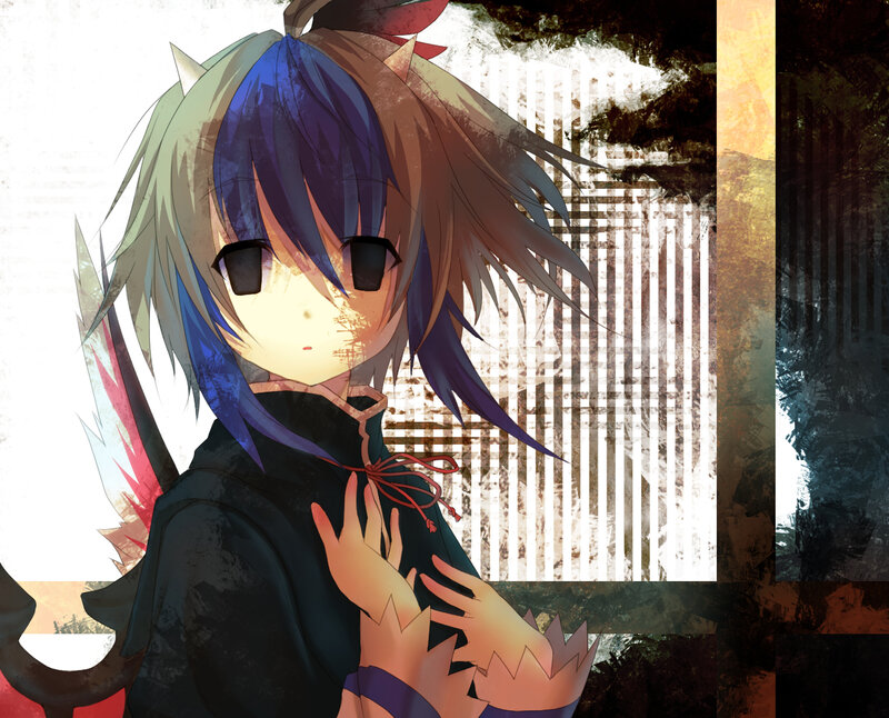 Anime Character with Blue Hair — Dramatic, Digital Art, Sword, Cat Ears