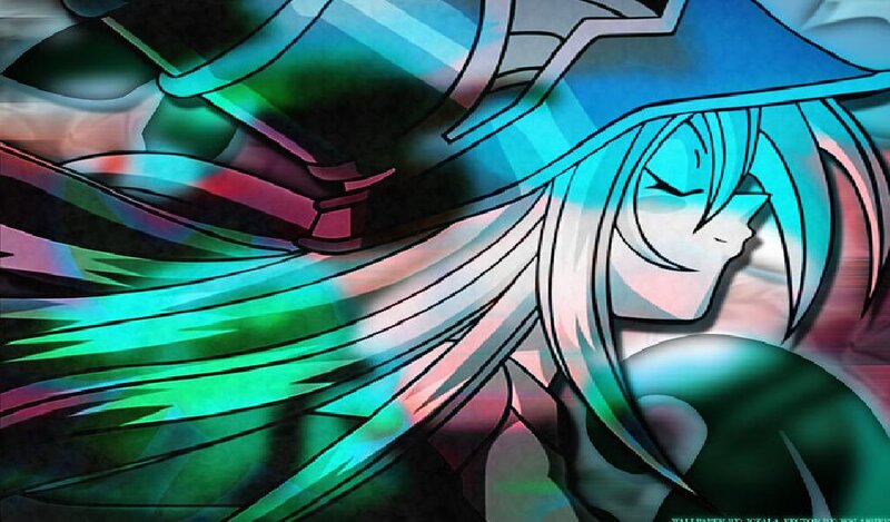 Anime Character with Blue Hair — Dramatic, Hat