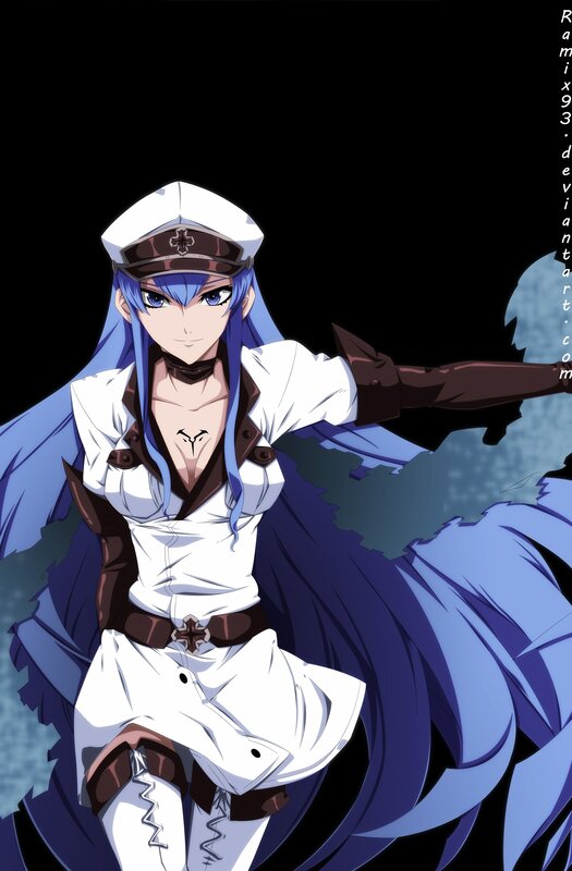 Anime Character with Blue Hair — Dramatic, Hat, White Uniform