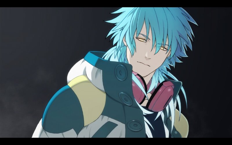 Anime Character with Blue Hair — Dramatic, Headphones