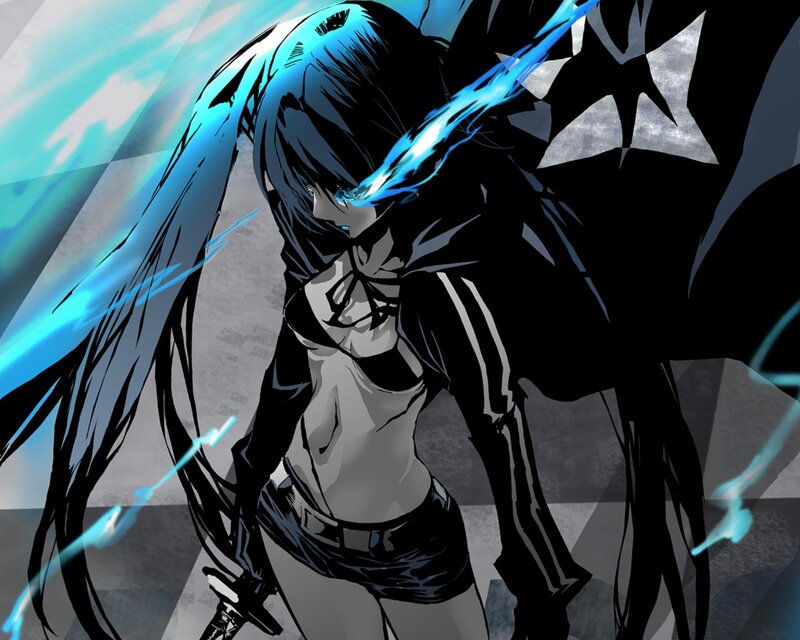 Anime Character with Blue Hair — Dramatic, Manga, Sword