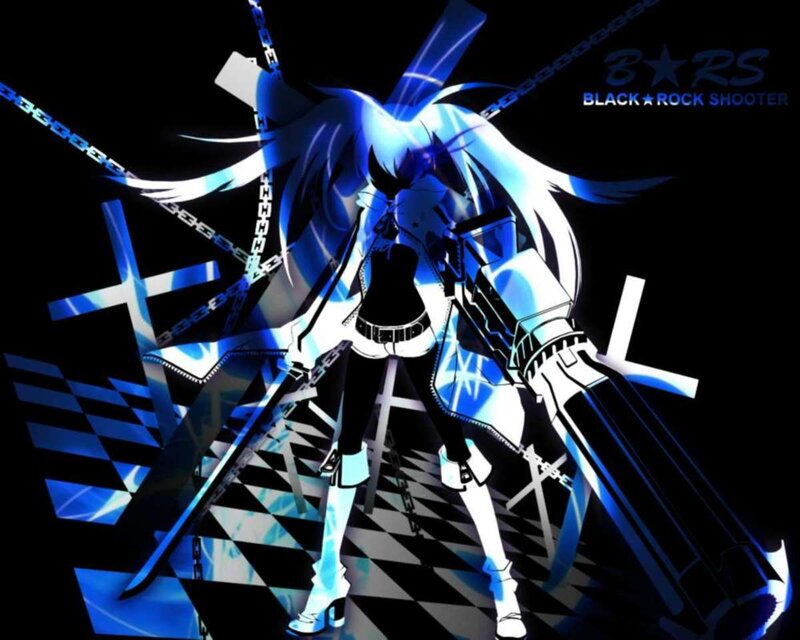 Anime Character with Blue Hair — Dramatic, Night, Digital Art, Chains
