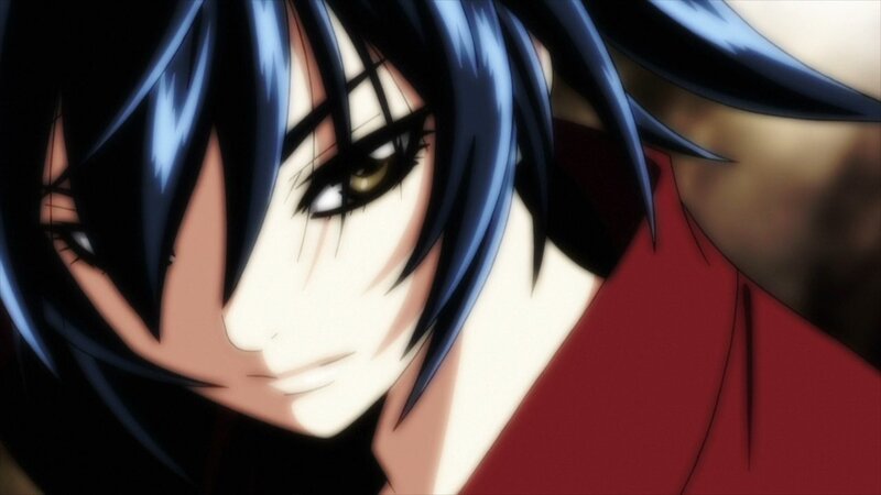 Anime Character with Blue Hair — Dramatic, Red Shirt