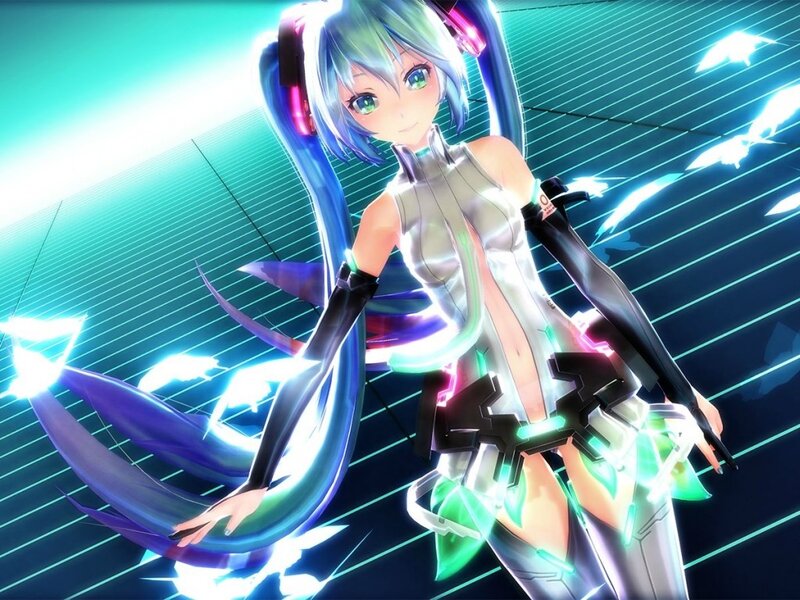 Anime Character with Blue Hair — Dynamic, 3d Render, Long Hair