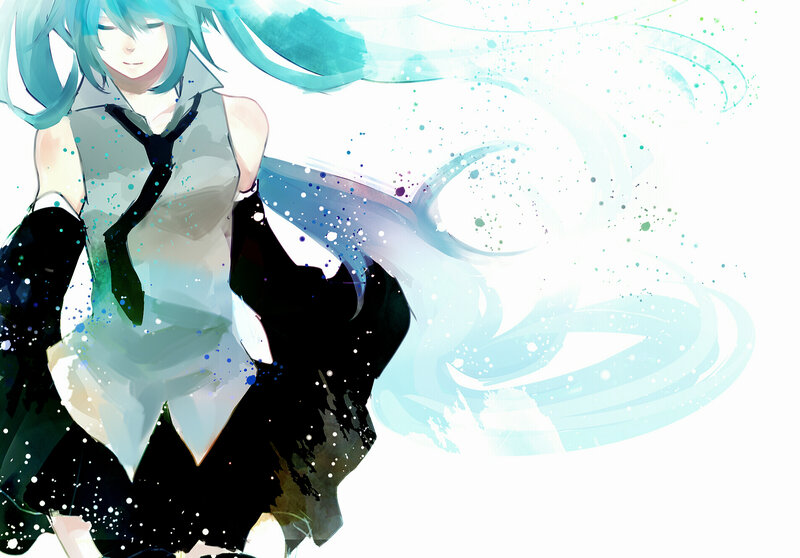 Anime Character with Blue Hair — Dynamic, Digital Art, School Uniform