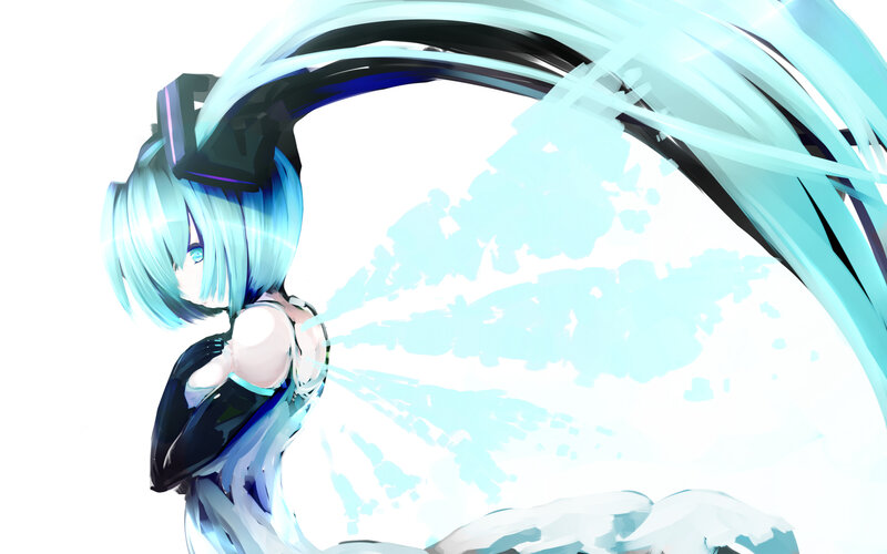 Anime Character with Blue Hair — Dynamic, Digital Art