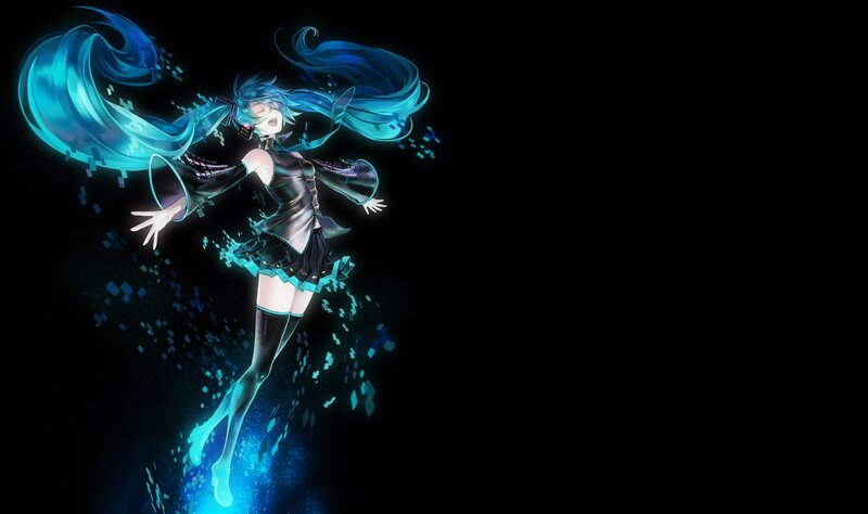 Anime Character with Blue Hair — Dynamic, Night, Digital Art, Long Hair